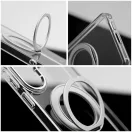 Apple iPhone 15 tok, gyűrűs kitámasztóval, kameravédő peremmel, MagSafe, átlátszó-fehér