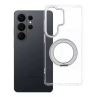   Samsung Galaxy S26 Ultra tok, gyűrűs kitámasztóval, kameravédő peremmel, MagSafe, átlátszó-fehér