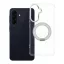 Samsung Galaxy A57 tok, gyűrűs kitámasztóval, kameravédő peremmel, MagSafe, átlátszó-fehér