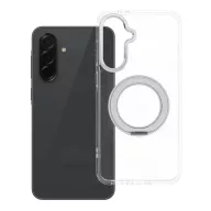   Samsung Galaxy A36 tok, gyűrűs kitámasztóval, kameravédő peremmel, MagSafe, átlátszó-fehér