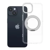   Apple iPhone 14 tok, gyűrűs kitámasztóval, kameravédő peremmel, MagSafe, átlátszó-fekete