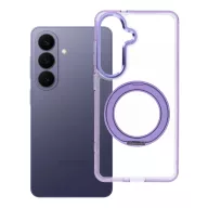   Samsung Galaxy S26 tok, gyűrűs kitámasztóval, kameravédő peremmel, MagSafe, átlátszó-lila