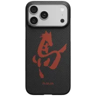   Pitaka Edge Apple iPhone 18 Pro / 17 Pro hátlap tok, MagSafe, Aramid, fekete-piros (Horse Painting)