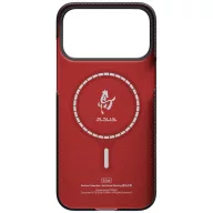   Pitaka Edge Apple iPhone 18 Pro Max / 17 Pro Max hátlap tok, MagSafe, Aramid, fekete-piros (Horse Painting)