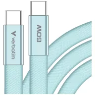   Verbatim SoftTouch USB-C-USB-C töltő- és adatkábel, 60W, PD3.0, 1,2m, kék