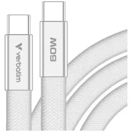   Verbatim SoftTouch USB-C-USB-C töltő- és adatkábel, 60W, PD3.0, 1,2m, szürke