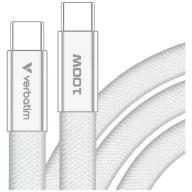   Verbatim SoftTouch USB-C-USB-C töltő- és adatkábel, 100W, PD3.0, 1,2m, szürke