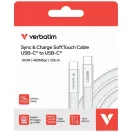 Verbatim SoftTouch USB-C-USB-C töltő- és adatkábel, 100W, PD3.0, 1,2m, szürke