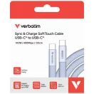 Verbatim SoftTouch USB-C-USB-C töltő- és adatkábel, 100W, PD3.0, 1,2m, lila