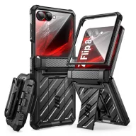   Supcase Beetle Pro Samsung Galaxy Z Flip 8 ütésálló tok, kijelző védelemmel, kitámasztóval, fekete