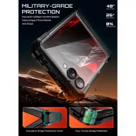   Supcase UB Grip Mag Samsung Galaxy Z Flip 8 ütésálló tok, kijelző védelemmel, kitámasztóval, Magsafe, fekete