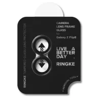   Ringke Samsung Galaxy Z Flip 8 tempered glass kamera védő üvegfólia felhelyező kerettel, fekete (2db)