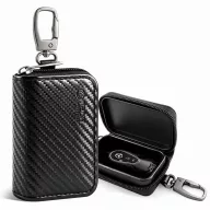   Tech-Protect KLR300 RFID blokkoló tartó / táska, Carbon, fekete (autó kulcshoz)