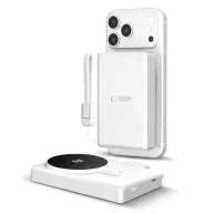   Tech-Protect PB40 LifeMag Powerbank / külső akkumulátor, MagSafe, kompakt, 25W, QI2.2, 10000mAh, fehér.ezüst