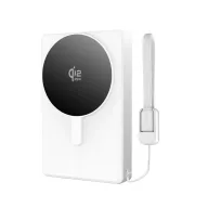   Tech-Protect PB40 LifeMag Powerbank / külső akkumulátor, MagSafe, kompakt, 25W, QI2.2, 10000mAh, fehér.ezüst