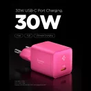 Spigen Essential E301EU USB-C hálózati töltő adapter, kompakt, GaN, 30W, Pink, rózsaszín