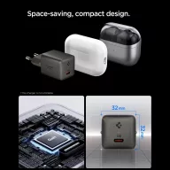   Spigen Essential E301EU USB-C hálózati töltő adapter, kompakt, GaN, 30W, Pink, rózsaszín