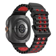   Tech-Protect IconBand Pro Samsung Galaxy Watch Ultra 2024 / 2026 (47mm) szilikon szíj, fekete-piros