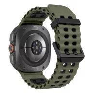  Tech-Protect IconBand Pro Samsung Galaxy Watch Ultra 2024 / 2026 (47mm) szilikon szíj, zöld-fekete