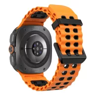   Tech-Protect IconBand Pro Samsung Galaxy Watch Ultra 2024 / 2026 (47mm) szilikon szíj, narancs-fekete