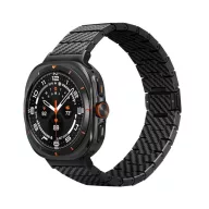   Pitaka Carbon Samsung Galaxy Watch Ultra 2024 / 2025 / 2026 (47mm) szíj, Carbon Fiber, fekete