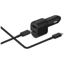 Samsung autós szivargyújtó gyorstöltő EP-L5300X, USB-C + USB-A, 45W, fekete