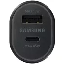 Samsung autós szivargyújtó gyorstöltő EP-L5300X, USB-C + USB-A, 45W, fekete