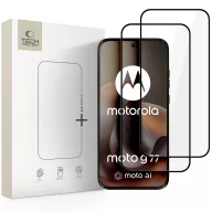  Tech-Protect Glass Fit+ Motorola G67 / G77 / G87 kijelzővédő üvegfólia, fekete (2db)