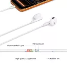 Tech-Protect UltraBoost G4 USB-C vezetékes fülhallgató hangerőszabályzóval, mikrofonnal, fehér