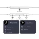 Tech-Protect UltraBoost G4 USB-C vezetékes fülhallgató hangerőszabályzóval, mikrofonnal, fehér