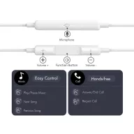   Tech-Protect UltraBoost G4 USB-C vezetékes fülhallgató hangerőszabályzóval, mikrofonnal, fehér