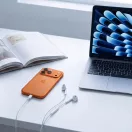 Tech-Protect UltraBoost G4 USB-C vezetékes fülhallgató hangerőszabályzóval, mikrofonnal, fehér