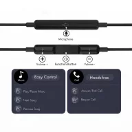   Tech-Protect UltraBoost G4 USB-C vezetékes fülhallgató hangerőszabályzóval, mikrofonnal, fekete
