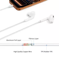   Tech-Protect UltraBoost G3 USB-C vezetékes fülhallgató hangerőszabályzóval, mikrofonnal, fehér