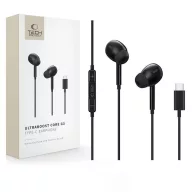  Tech-Protect UltraBoost G3 USB-C vezetékes fülhallgató hangerőszabályzóval, mikrofonnal, fekete