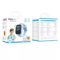   Hoco Y108 okosóra gyerekeknek hívásfogadó funkcióval, 1,69col, IPX7, Nano SIM, 4G, GPS, Wi-Fi, kék