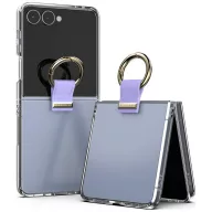   Samsung Galaxy Z Flip 8 tok gyűrűs tartóval, átlátszó-lila