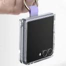 Samsung Galaxy Z Flip 8 tok gyűrűs tartóval, átlátszó-lila