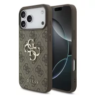   Guess PU 4G Metal Logo Apple iPhone 18 Pro hátlap tok, barna