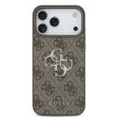 Guess PU 4G Metal Logo Apple iPhone 18 Pro hátlap tok, barna