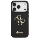 Guess PU Fixed Glitter 4G Metal Logo Apple iPhone 18 Pro hátlap tok, fekete