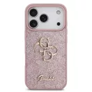 Guess PU Fixed Glitter 4G Metal Logo Apple iPhone 18 Pro hátlap tok, rózsaszín