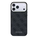 Guess PU Leather 4G Gold Frame Apple iPhone 18 Pro MagSafe hátlap tok, fekete