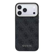   Guess PU Leather 4G Gold Frame Apple iPhone 18 Pro MagSafe hátlap tok, fekete