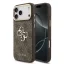 Guess PU Leather 4G Metal Logo Gold Frame Apple iPhone 18 Pro Max hátlap tok, barna