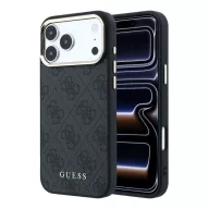   Guess PU Leather 4G Gold Frame Apple iPhone 18 Pro Max MagSafe hátlap tok, fekete