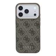   Guess PU Leather 4G Gold Frame Apple iPhone 18 Pro Max MagSafe hátlap tok, barna