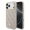 Guess PU Leather 4G Strass Triangle Logo Gold Frame Apple iPhone 18 Pro Max MagSafe hátlap tok, rózsaszín