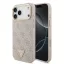Guess PU Leather 4G Strass Triangle Logo Gold Frame Apple iPhone 18 Pro MagSafe hátlap tok, rózsaszín