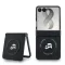 Karl Lagerfeld PU Karl and Choupette Heads Samsung Galaxy Z Flip 8 hátlap tok, MagSafe, fekete